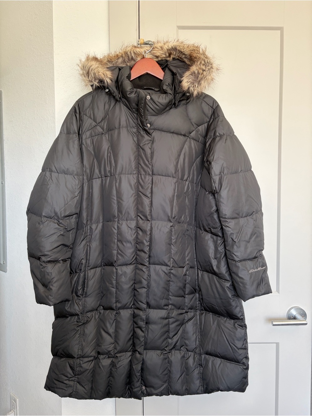 EDDIE BAUER LODGE DOWN PARKA JACKET BLACK WOMEN’S 2XL